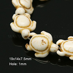 合成ハウライトビーズ  染め  カメ  ミックスカラー  17~18x13~14x6.5~7.5mm  穴：1mm  約22個/連  36~37cm&nbsp;TURQ-E007-M