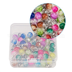 Baking Paint Crackle Glass Pendants&nbsp;HJEW-TA0001-03P