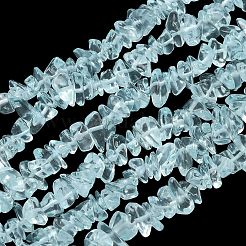 Imitation Aquamarine Glass Chip Beads Strands&nbsp;GLAA-C041-01