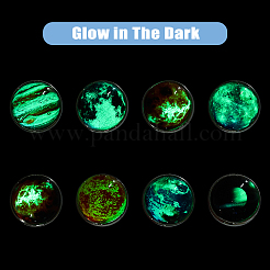8Pcs 8 Colors Luminous Glass Pendant Keychain&nbsp;KEYC-FH0001-46