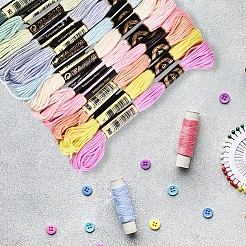 6層ポリエステル刺繍フロス  クロスステッチの糸  セグメント染めグラデーションカラー/クリスマス/秋カラーシリーズ  ミックスカラー  0.5mm  約8.75ヤード（8m）/かせ  12かせ&nbsp;OCOR-WH20074-01A-01