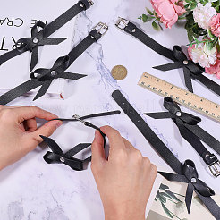 3 Pairs Adjustable PU Leather Bowknot Anklets&nbsp;AJEW-PH0007-82