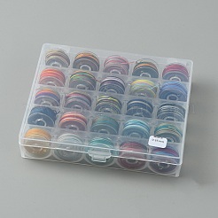 25 Rolls 25 Colors Round Segment Dyed Waxed Polyester Thread String&nbsp;YC-YW0001-02C