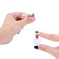 ガラスの瓶のガラスびん  鉄ネジアイピンベイルペグとジュートより糸付き  ミックスカラー  24.5x20mm  容量：2.5ml（0.08液量オンス）&nbsp;AJEW-PH0015-03