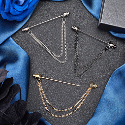 Zinc Alloy Hanging Chain Brooches&nbsp;FIND-GF0006-87B