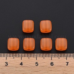模造ゼリーアクリルビーズ  正方形  ダークオレンジ  8x8x5.5mm  穴：2.5mm  約1800個/500g&nbsp;MACR-S373-98-E05