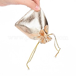 オーガンジーバッグ巾着袋  長方形  ゴールド  12x9cm&nbsp;X-OP-S009-12x9cm-02
