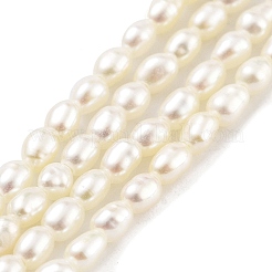 天然養殖淡水パールビーズ連売り  グレード7a+  ライス  雪  2~2.3mm  穴：0.3mm  約63個/連  7.68''（19.5センチメートル）&nbsp;PEAR-P062-22