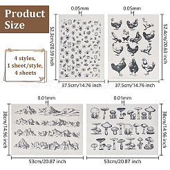 4Sheets 4 Styles Paper Ceramic Decals&nbsp;DIY-OC0014-68