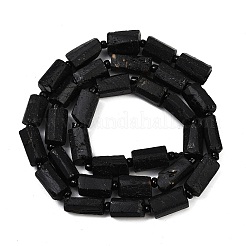 天然石ブラックトルマリンビーズ連売り  多面カット  コラム  7~10x7~10x10~15mm  穴：1mm  約26~31個/連  40cm&nbsp;G-F715-111