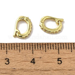 Brass Micro Pave Cubic Zirconia Fold Over Clasps&nbsp;KK-H487-10G