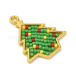 Christmas Theme Glass Seed Beaded Pendants&nbsp;PALLOY-MZ00809-02