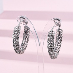 Brass Hoop Earrings&nbsp;EJEW-R025-31P