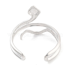 Non-Tarnish 304 Stainless Steel Snake Open Cuff Rings for Women&nbsp;RJEW-K273-09P
