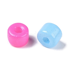 不透明ベーキングペイントガラスシードビーズ  丸い穴  シリンダー  ミックスカラー  4x5.5mm  穴：1.8mm  約2500個/ポンド&nbsp;SEED-T008-02-M02