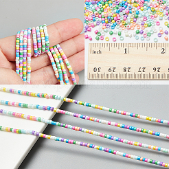 2 連売り 手作りランプワークビーズ 連売り  ディスクビーズ  カラフル  2.5x2mm  穴：1mm  約224個/連&nbsp;LAMP-NB0002-08C