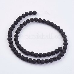 Natural Lava Rock Beads Strands&nbsp;G-F436-6mm