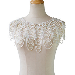 Plastic Imitation Pearl Round Beaded Tassel Bridal Shoulder Chains&nbsp;FS-WGB50AC-01