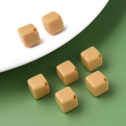 不透明なアクリルビーズ  キューブ  バリーウッド  13x14.5x14.5mm  穴：2mm  約530個/500g&nbsp;MACR-S373-135-A13