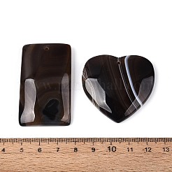 天然コーヒー縞瑪瑙ペンダント  混合形状チャーム  染め  39.5~52x29~42x6.5~9mm  穴：1.5~2mm&nbsp;G-N361-03