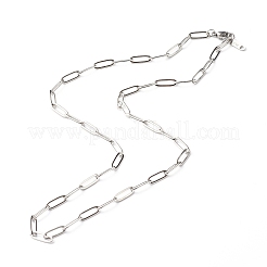 Non-Tarnish 304 Stainless Steel Paperclip Chains Necklace&nbsp;NJEW-JN03593-02