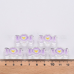 透明なアクリルビーズ  エナメル  キャンディ  ライラック  13.5x26.5x9.5mm  穴：3mm&nbsp;LS-MACR-S374-05A-01