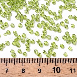 12/0 ガラスシードビーズ  トランス。光沢の色  ラウンド  黄緑  2mm  穴：1mm  30000個/ポンド&nbsp;SEED-A006-2mm-104
