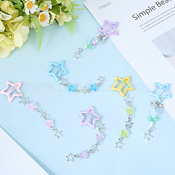 6Pcs 6 Styles Star Iron & Plastic Snap Hair Clips&nbsp;PHAR-CP0001-28