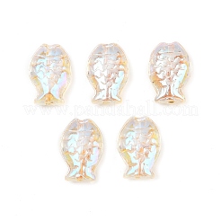 Electroplate and Golden Metal Enlaced Glass Beads&nbsp;EGLA-T029-01M
