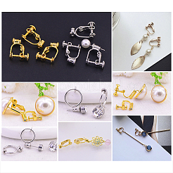 Brass Clip-on Earrings Findings&nbsp;KK-TA0007-66