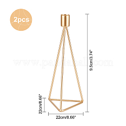 鉄キャンドルホルダー  完璧なホームパーティーの装飾  三角形  ゴールドカラー  2.2x24.2x9.5cm&nbsp;AJEW-WH0171-56A