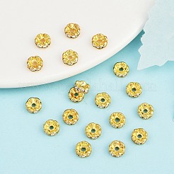 Brass Middle East Rhinestone Spacer Beads&nbsp;RSB029NF-01G