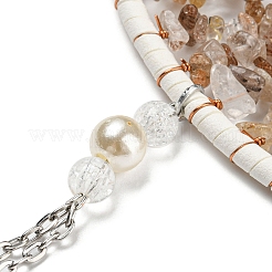 Wire Wrapped Chips Natural Fluorite Big Pendant Decorations&nbsp;HJEW-A005-06A