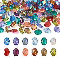 120Pcs 12 Colors Transparent Pointed Back Resin Rhinestone Cabochons&nbsp;KY-CW0001-01