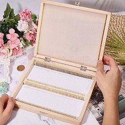 木製の顕微鏡スライド収納ボックス  長方形  ナバホホワイト  228x189x33.5mm  内径：210x62mm&nbsp;CON-WH0015-28