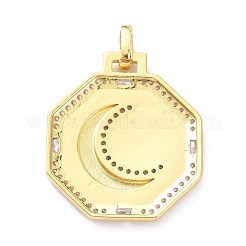 Brass Micro Pave Cubic Zirconia Pendants&nbsp;ZIRC-P085-38G
