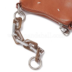 5Pcs 5 Colors Acrylic with CCB Plastic Rectangle Link Chain Bag Extension Chains&nbsp;AJEW-BA00176