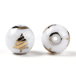 Christmas Opaque Glass Beads&nbsp;X-EGLA-R113-02C