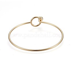 304ステンレススチールバングル  ゴールドカラー  2-1/4インチ（5.7cm）〜2-1/4インチ（5.8cm）  2mm&nbsp;BJEW-F354-11G