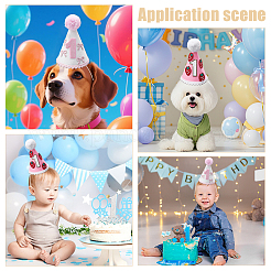 2Pcs 2 Colors Cloth Baby First Birthday Hat&nbsp;AJEW-BC0010-33