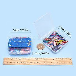 印刷された合金エナメルペンダント  蝶  プラチナ  ミックスカラー  24.5x16x2mm  穴：2mm  8色  5個/カラー  40pc&nbsp;PALLOY-SC0002-37
