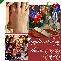 18Pcs 6 6 Style Santa Claus & Christmas Tree & Flower & Deer & Candy Cane Enamel Adjustable Rings Set&nbsp;RJEW-NB0001-03
