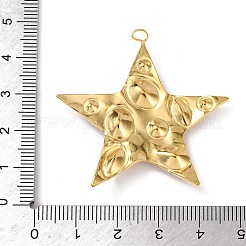 304ステンレススチールキュービックジルコニアペンダント  ゴールドカラー  スター  42.5x42.5x5mm  穴：2x3mm&nbsp;X-STAS-Z182-07G-03