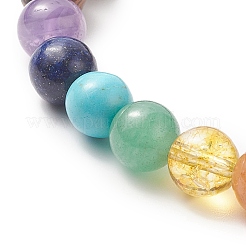 Gemstone & Natural Wood Beaded Stretch Bracelet for Women&nbsp;BJEW-JB09294