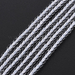 ガラスビーズ連売り  ラウンド  ホワイト  2mm  穴：0.6mm  約185~206個/連  14.37~14.76インチ（36.5~37.5cm）&nbsp;GLAA-N041-008L