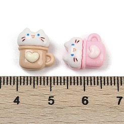 オペーク樹脂カボション  ランダムな色  猫型マグカップ  12.5x11.5x6mm&nbsp;RESI-K043-10F
