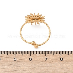 304ステンレススチールオープンカフリング  太陽  ゴールドカラー  13.5x13.5mm  usサイズ8 1/2(18.5mm)&nbsp;RJEW-D306-04G