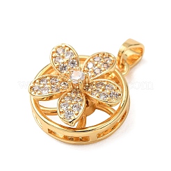 Brass Micro Pave Clear Cubic Zirconia Pendants&nbsp;CU-CBA959F-03D-G