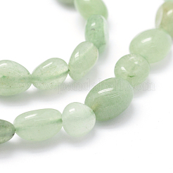 天然石グリーンアベンチュリンビーズ連売り  オーバル  5~12x6~9x4~7mm  穴：1mm  約50~53個/連  15.3インチ〜15.7インチ&nbsp;G-K230-05B