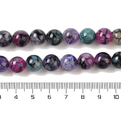 天然石ドラゴンアゲート瑪瑙ビーズ連売り  染め＆加熱  ラウンド  10mm  穴：0.8mm  約37個/連  14.76インチ（37.5cm）&nbsp;G-NH0013-B01-03